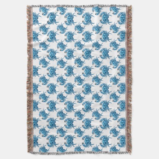 Blue Crabs Classic Seaside Pattern Decke (Vorderseite Vertikal)