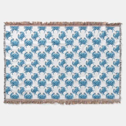 Blue Crabs Classic Seaside Pattern Decke (Vorderseite)
