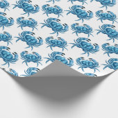 Blue Crabs Classic Seaside Pattern Geschenkpapier (Ecke)
