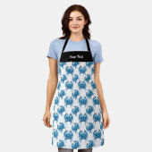 Blue Crabs Pattern Frische Meeresfrüchte Schürze (Getragen)