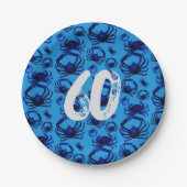 Blue Crabs Pattern Pappteller (Vorderseite)