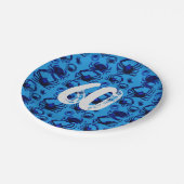 Blue Crabs Pattern Pappteller (Schrägansicht)