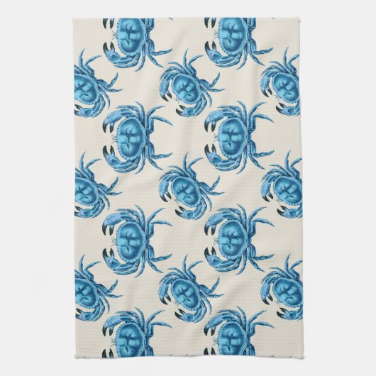 Blue Crabs Seaside Pattern Handtuch (Vertikal)