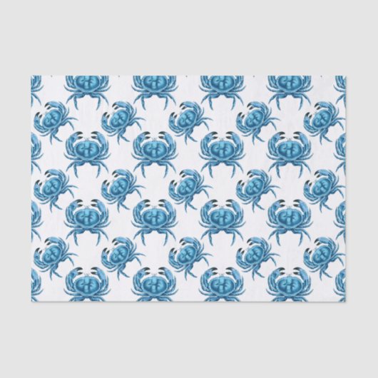 Blue Crabs Seaside Pattern Seidenpapier (Vorderseite)