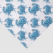 Blue Crabs Seaside Pattern Seidenpapier (Ausschnitt)