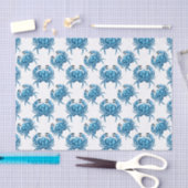 Blue Crabs Seaside Pattern Seidenpapier (Handwerk)