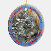 Blue Crabs - Weihnachten in North Carolina Keramik Ornament (Links)