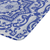 Blue Cracked Keramik Style Azulejo Vintag Schneidebrett (Ecke)