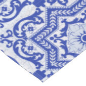 Blue Cracked Keramik Style Azulejo Vintag Tischdecke (Schrägansicht)