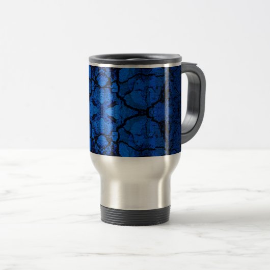 Blue Cracked Reisebecher (VorderseiteRechts)