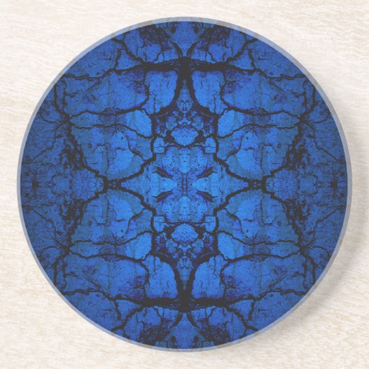 Blue Cracked Sandstein Untersetzer (Vorne)