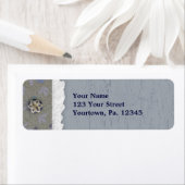 Blue Crackle Paint Look Address Label (Insitu)