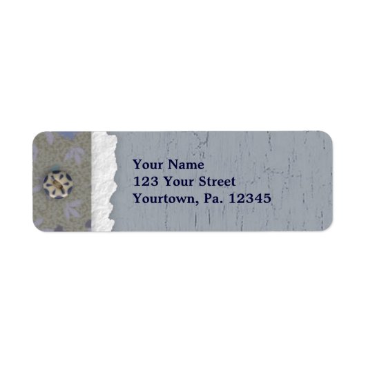 Blue Crackle Paint Look Address Label (Vorne)