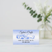 Blue Crafting Vinyl Business Card Visitenkarte (Stehend Vorderseite)