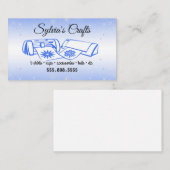 Blue Crafting Vinyl Business Card Visitenkarte (Vorne/Hinten)