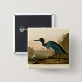 Blue Crane Heron Audubon Malerei Button (Vorne & Hinten)