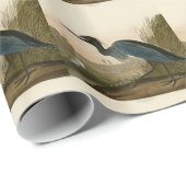 Blue Crane Heron Audubon Malerei Geschenkpapier (Rolleneckpunkt)