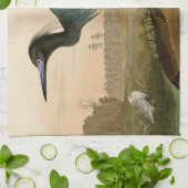 Blue Crane Heron Audubon Malerei Geschirrtuch (Gefaltet)