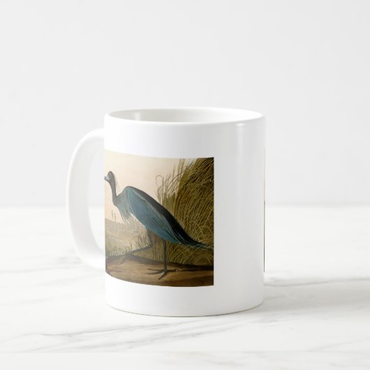 Blue Crane Heron Audubon Malerei Kaffeetasse (Vorderseite Links)