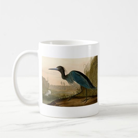 Blue Crane Heron Audubon Malerei Kaffeetasse (Links)