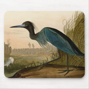 Blue Crane Heron Audubon Malerei Mousepad