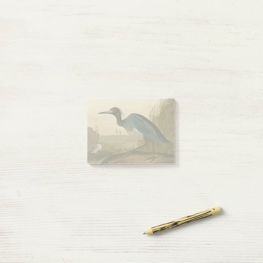 Blue Crane Heron Audubon Malerei Post-it Klebezettel (Auf Schreibtisch)