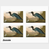 Blue Crane Heron Audubon Malerei Rechteckiger Aufkleber (Blatt)