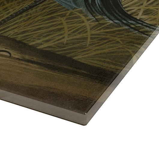 Blue Crane Heron Audubon Malerei Schneidebrett (Ecke)