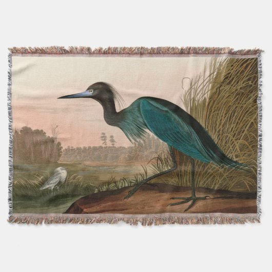 Blue Crane oder Heron Birds of America Audubon Pri Decke (Vorderseite)