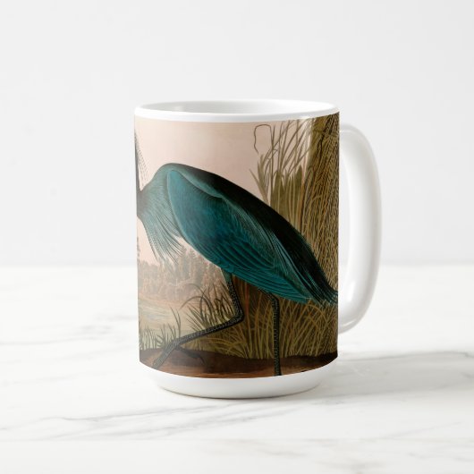 Blue Crane oder Heron Birds of America Audubon Pri Kaffeetasse (VorderseiteRechts)