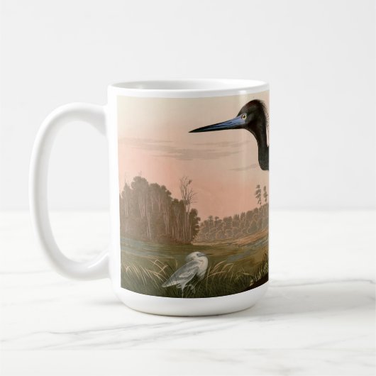Blue Crane oder Heron Birds of America Audubon Pri Kaffeetasse (Links)