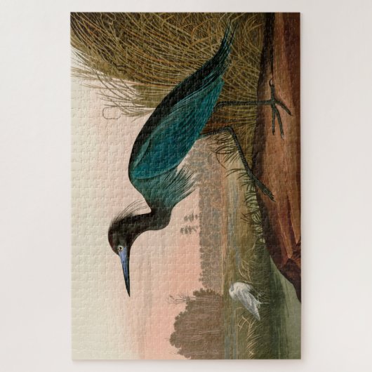 Blue Crane oder Heron Birds of America Audubon Pri Puzzle (Vertikal)