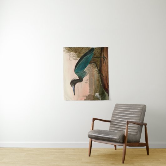 Blue Crane oder Heron Birds of America Audubon Pri Wandteppich (Beispiel)