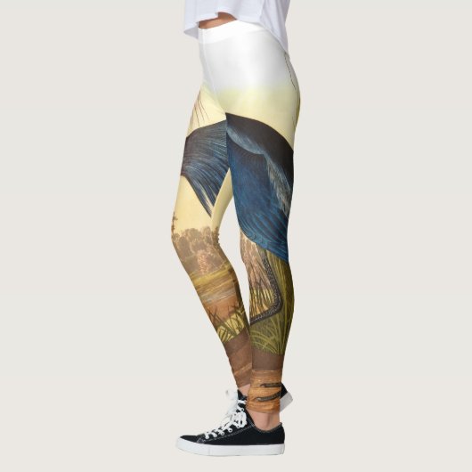 Blue Crane oder Heron von John James Audubon Leggings (Links)