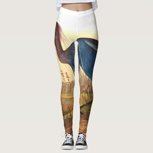 Blue Crane oder Heron von John James Audubon Leggings (Vorderseite)