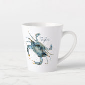 Blue Craps am Meer mit Ihrem Namen Milchtasse (Rechts)