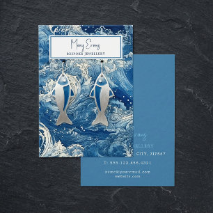 Blue Crashing Wellen stecken Ohrring-Display-Karte