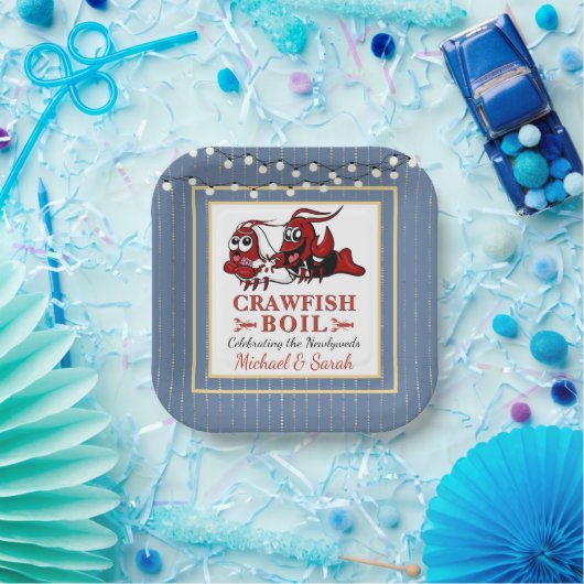 Blue Crawfish Boil Neu oder Engagement Party Pappteller (Party)