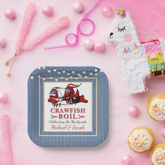 Blue Crawfish Boil Neu oder Engagement Party Pappteller (Party)