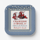 Blue Crawfish Boil Neu oder Engagement Party Pappteller (Vorderseite)