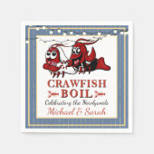 Blue Crawfish Boil Neu oder Engagement Party Serviette (Vorderseite)