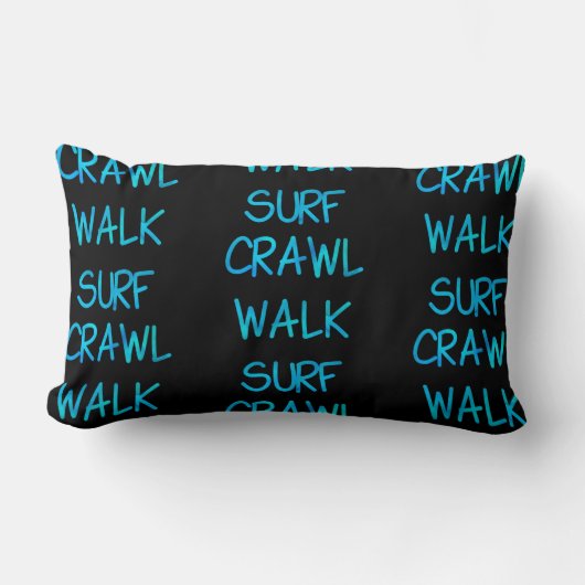 Blue Crawl Walk Surf Lendenkissen (Vorderseite)