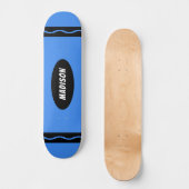 Blue Crayon Lehrer Student Skater Skateboard (Vorderseite)