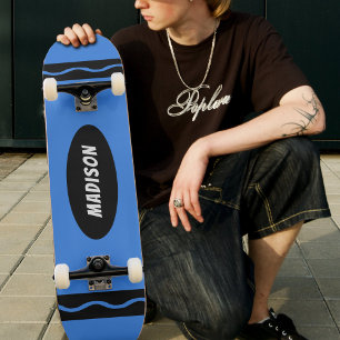 Blue Crayon Lehrer Student Skater Skateboard