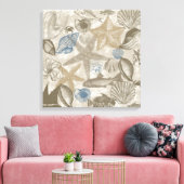 Blue Cream Beach Muscheln Ocean Fish Leinwanddruck (Insitu (Wohnzimmer))