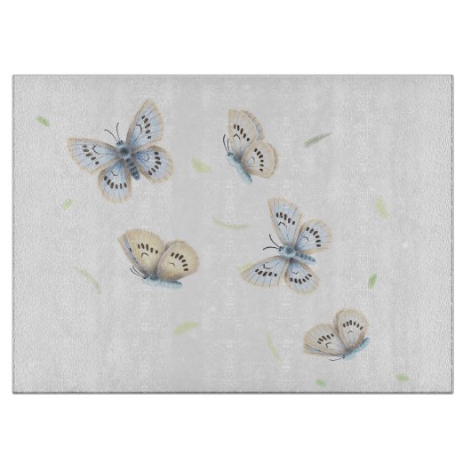 Blue & Cream Butterfliegen im Traumflug Schneidebrett (Vorderseite)