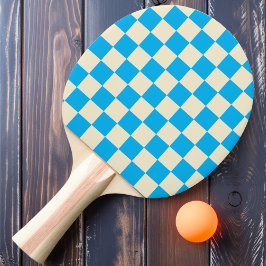 Blue & Cream Checker Tischtennis Schläger