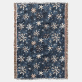 Blue Cream Christmas Snowflakes Decke (Vorderseite Vertikal)