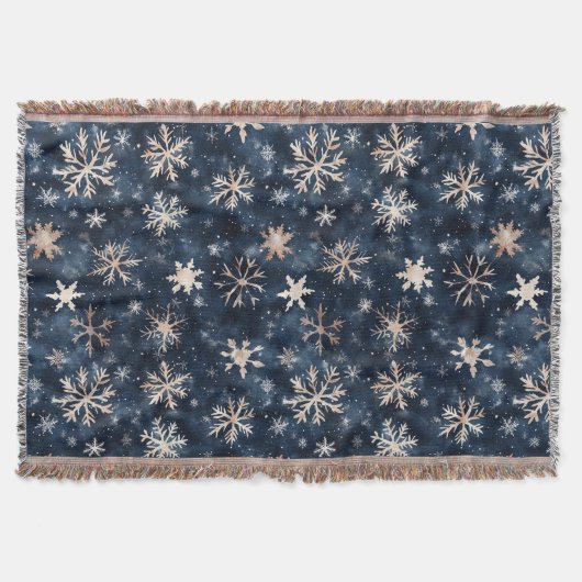 Blue Cream Christmas Snowflakes Decke (Vorderseite)
