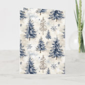 Blue Cream Christmas Trees Karte (Rückseite)